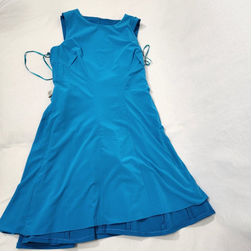 DIANE VON FURSTENBERG Minimalist Stretchy Blue Sleeveless Dress Size10 LIKE NEW! - Picture 8 of 16